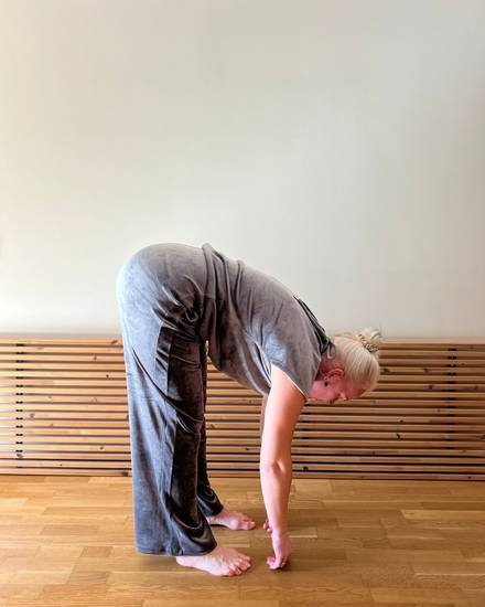 Katre after the programme, bending noticeably further forward